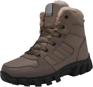 Men Work Boots Waterproof Hiking Sneakers Shoes with Fur Lined Women Safety Shoes Waterproof Waterproof Work Shoes Non-Slip Hike Grounded Footwear