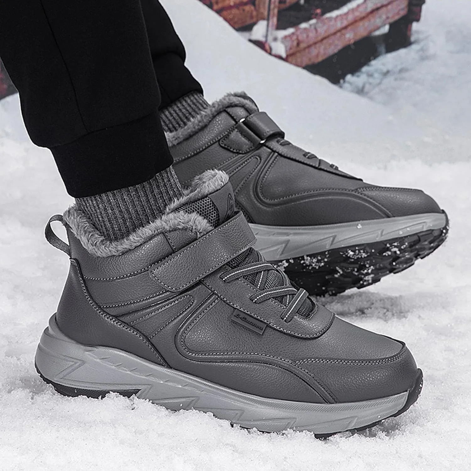 Mens Work Boots Wide Width Hiking Sneakers Shoes with Hook Loop Women's Working Shoes Slip On Waterproof Outdoor Shoes Lightweight Hike Grounded Footwear