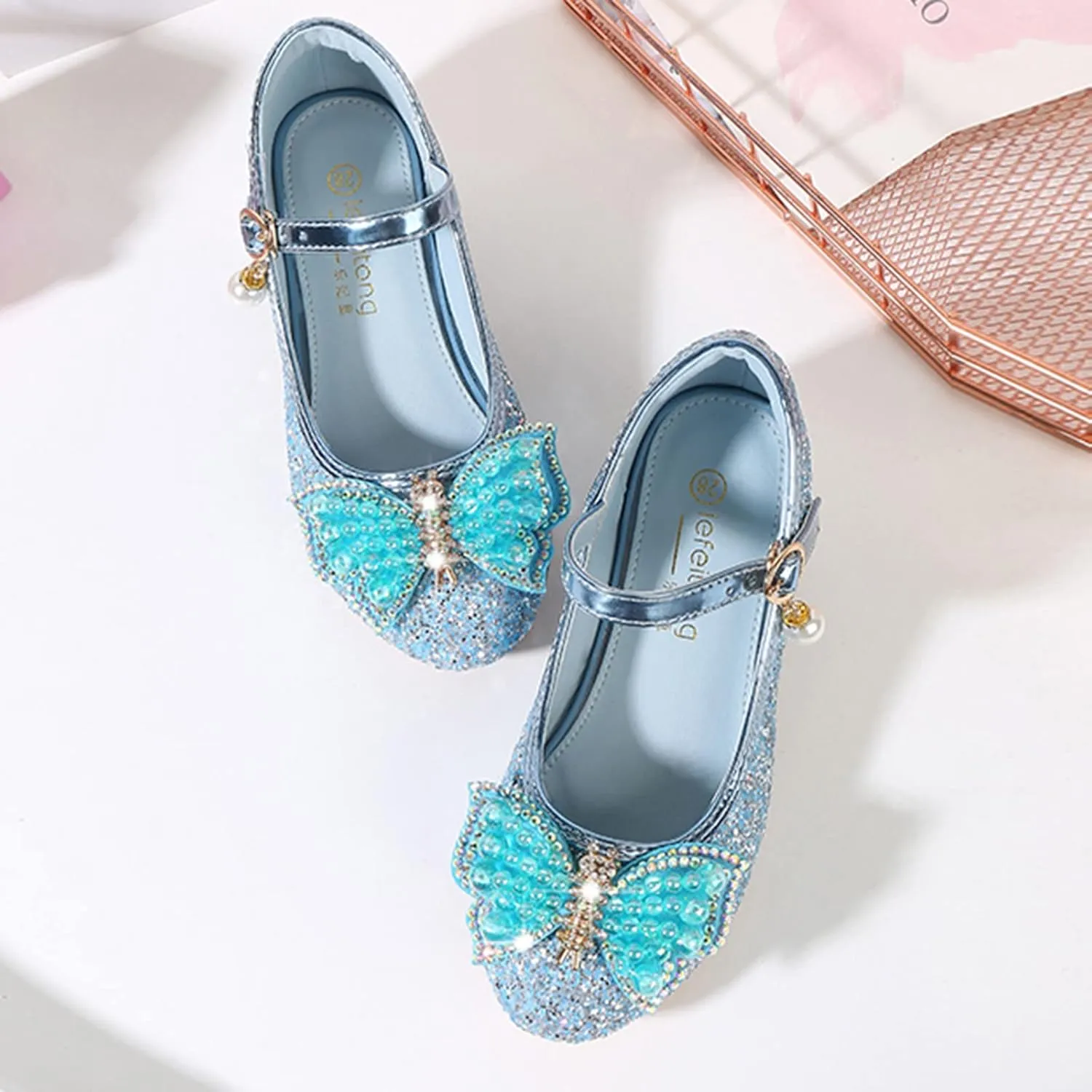 Open Toe Sandals for Kids Toddler Little Kid Girls Dress Pumps Glitter Sequins Princess Paw Slippers for Girls