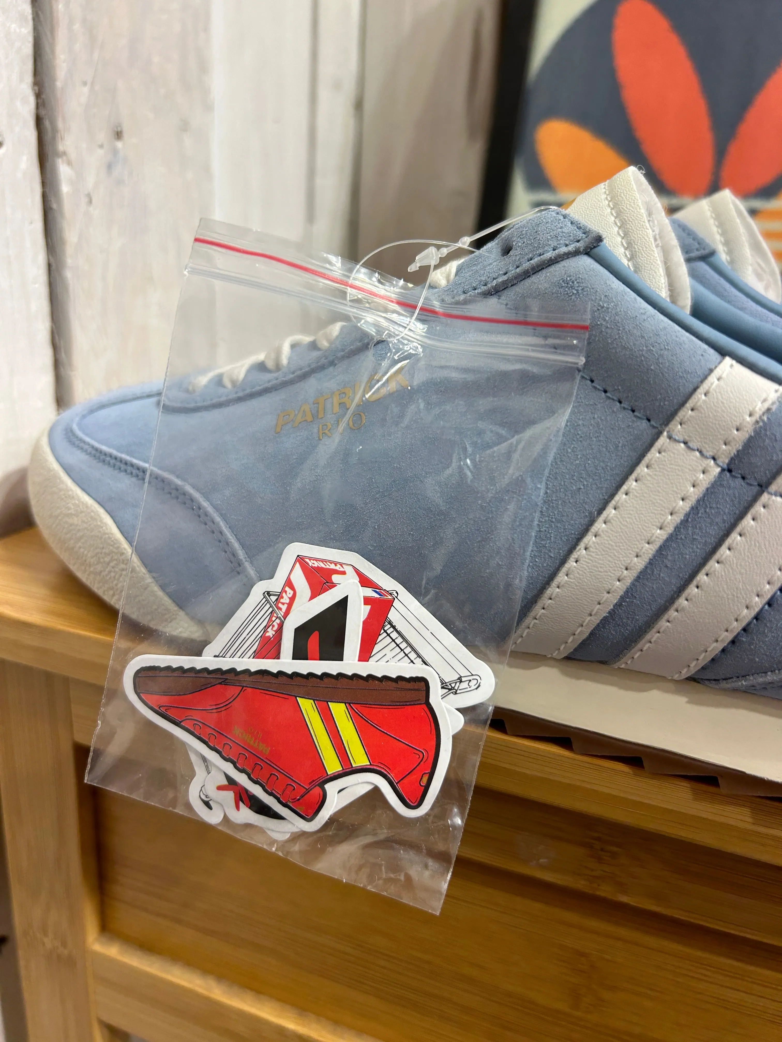 Patrick Rio Suede Trainers - Sky Blue / White