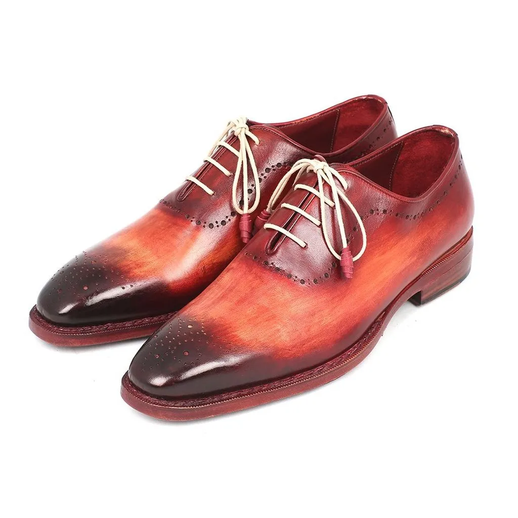Paul Parkman Men's Reddish Camel Medallion Toe Oxfords (ID#0251)