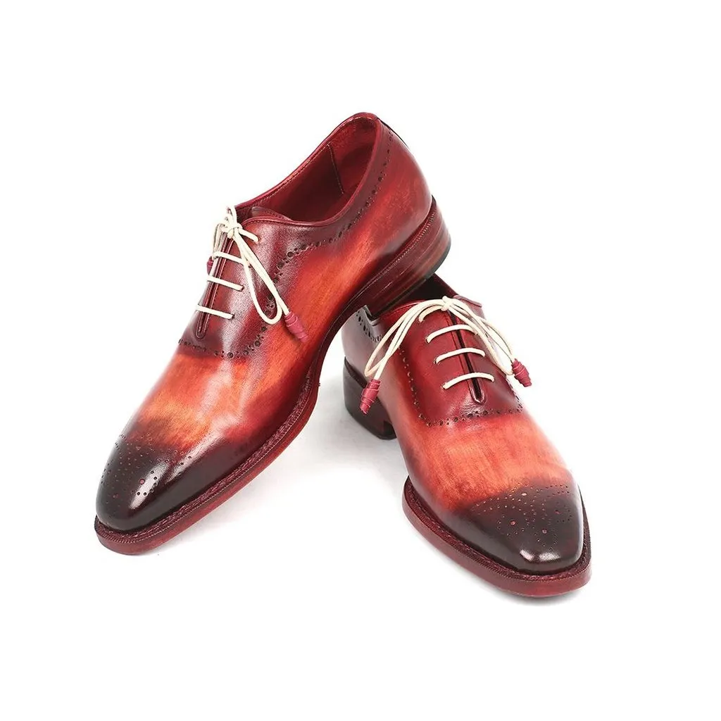 Paul Parkman Men's Reddish Camel Medallion Toe Oxfords (ID#0251)