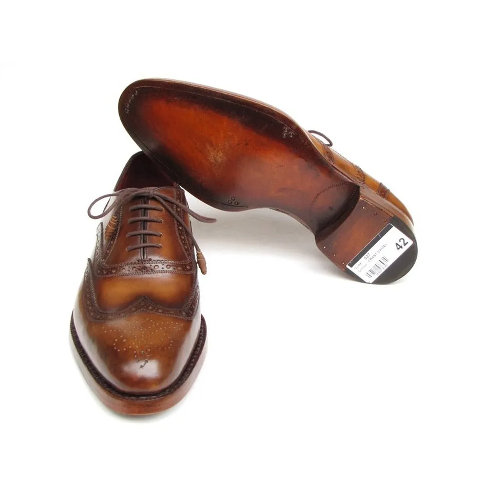 Paul Parkman Men's Wingtip Oxford Goodyear Welted Tobacco (ID#027-TAB)