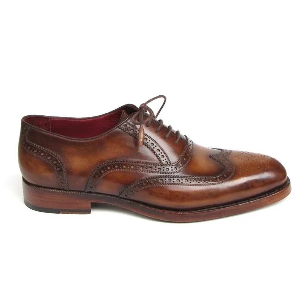 Paul Parkman Men's Wingtip Oxford Goodyear Welted Tobacco (ID#027-TAB)