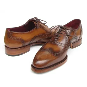 Paul Parkman Men's Wingtip Oxford Goodyear Welted Tobacco (ID#027-TAB)
