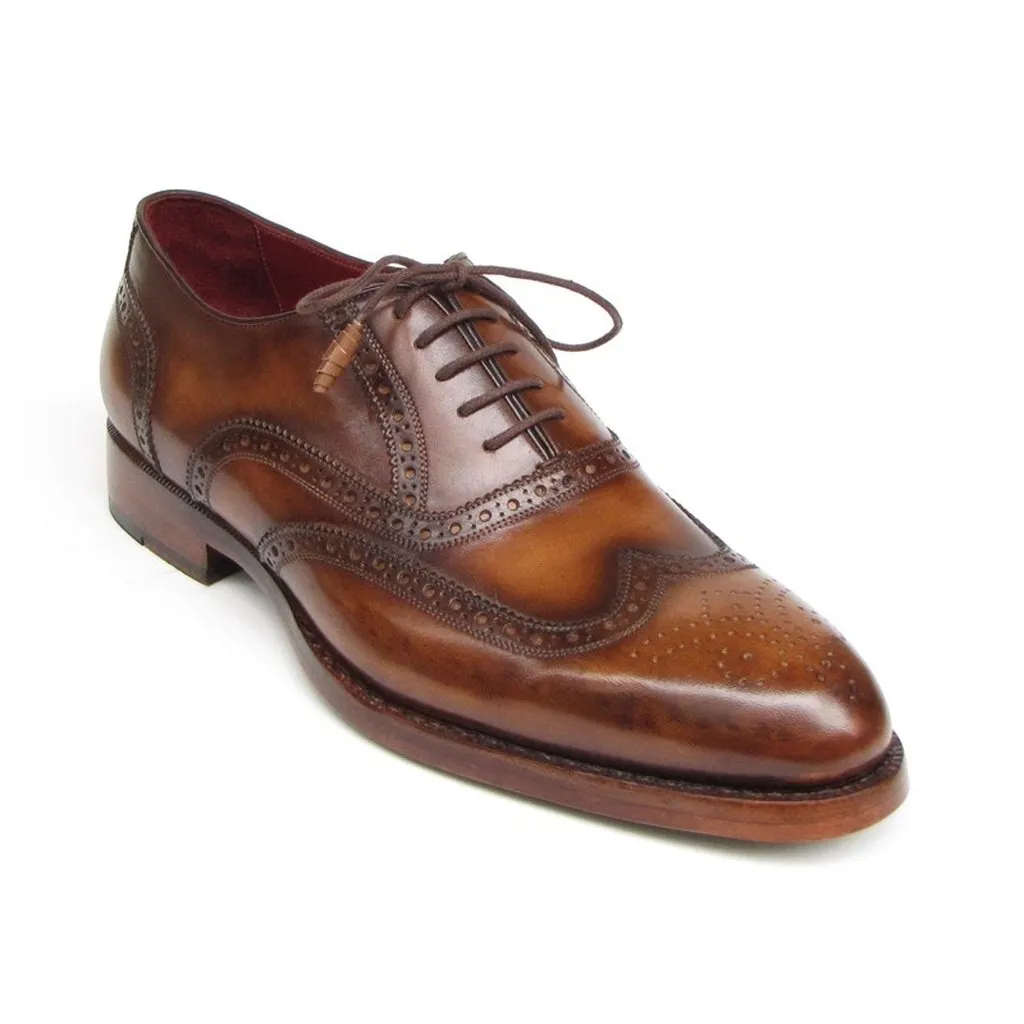Paul Parkman Men's Wingtip Oxford Goodyear Welted Tobacco (ID#027-TAB)