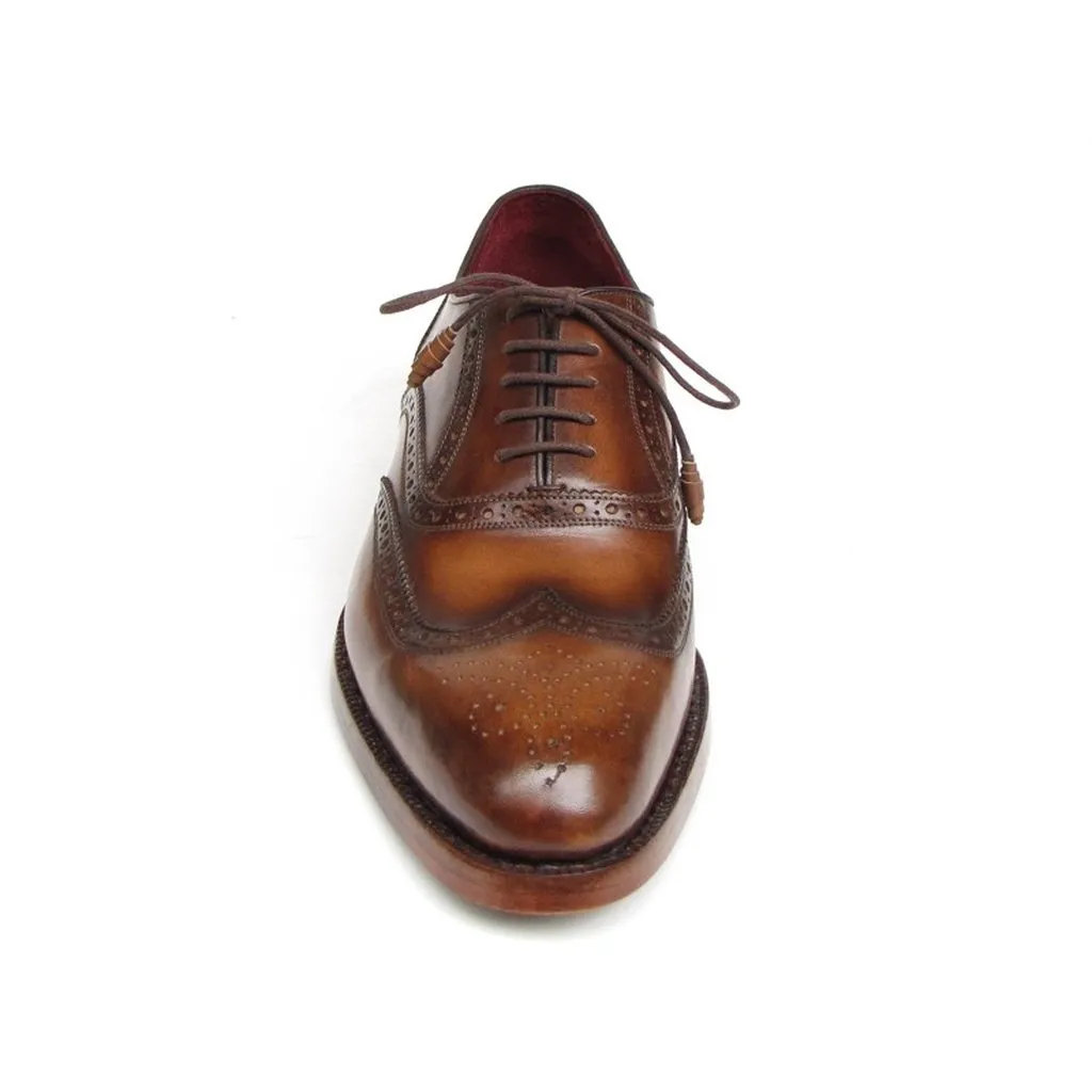 Paul Parkman Men's Wingtip Oxford Goodyear Welted Tobacco (ID#027-TAB)
