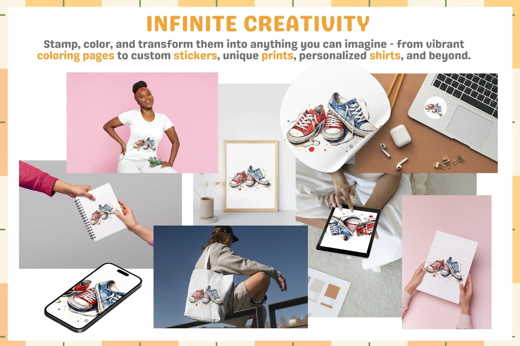 Procreate Stamps: Sneaker Studio Pack, 200  Stylish Shoe Stamps for Fashion-Forward Art, Procreate Brushes