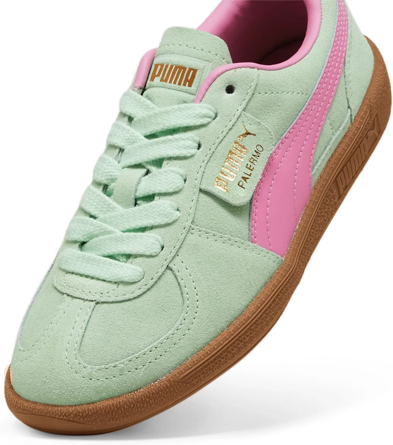 PUMA Kids Palermo Sneakers for Kids  Leather and Suede Upper  T-Toe Construction  Rubber Outsole