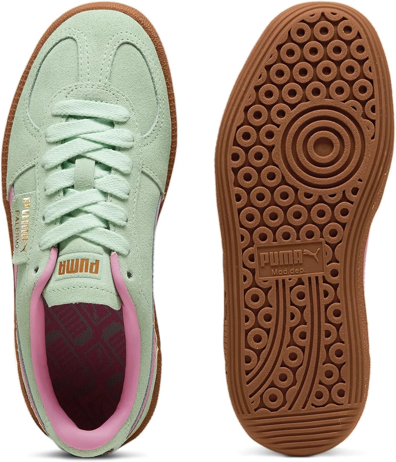 PUMA Kids Palermo Sneakers for Kids  Leather and Suede Upper  T-Toe Construction  Rubber Outsole