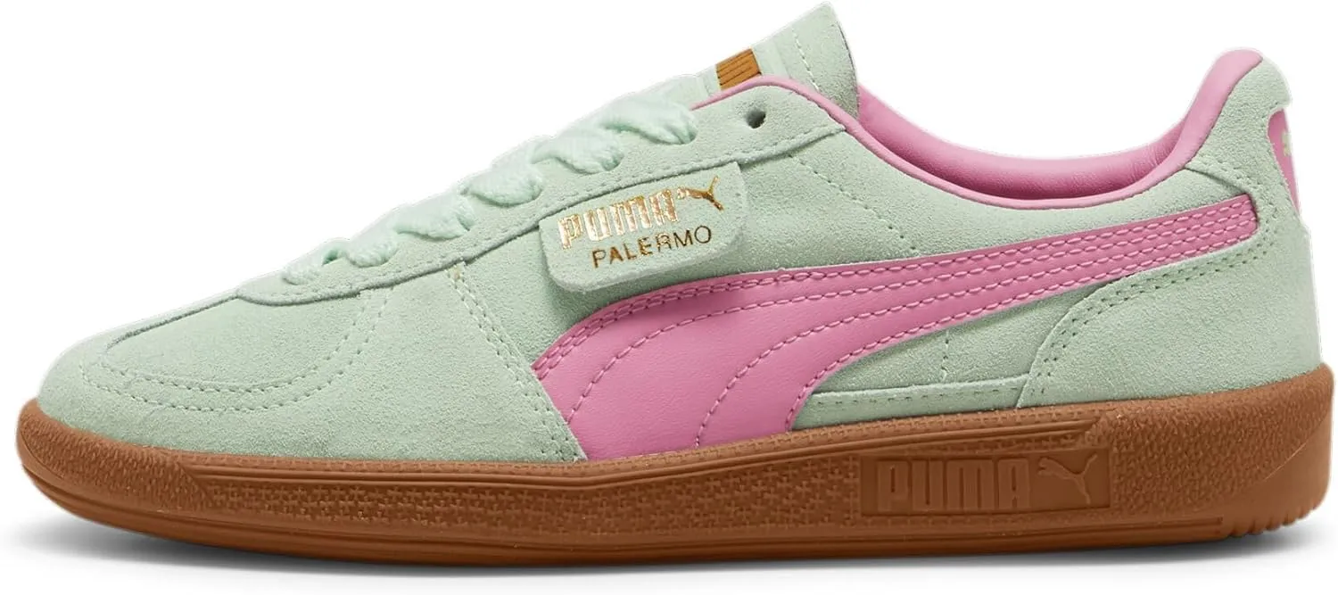 PUMA Kids Palermo Sneakers for Kids  Leather and Suede Upper  T-Toe Construction  Rubber Outsole