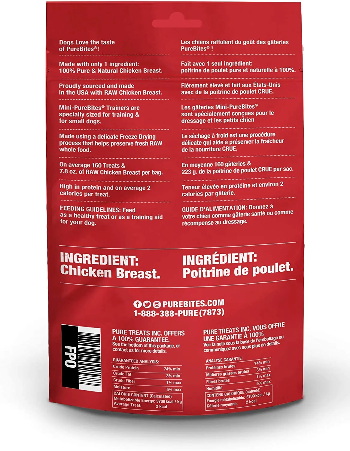 Purebites - Freeze Dried - Mini Trainers - Chicken