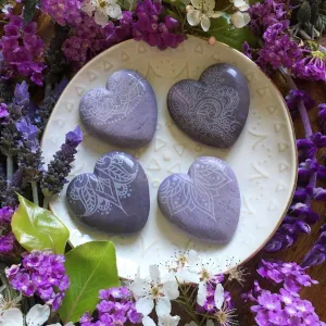 RARE Lavender Jade Hearts and Pocketstones
