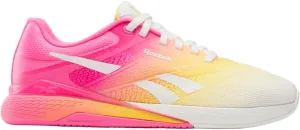 Reebok Women's Nano X5 Legacy Sneaker, Chalk/Atomic Pink/Golden Haze, 12