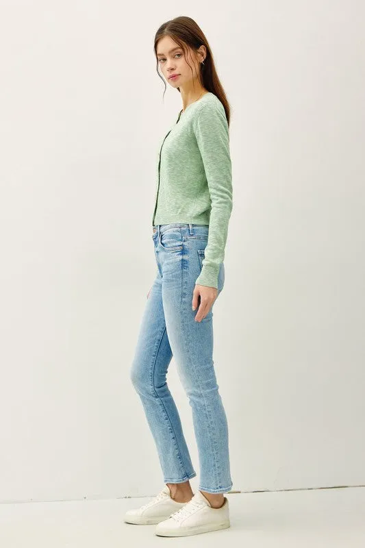 Remi Long Sleeve Button Down Cardigan Green