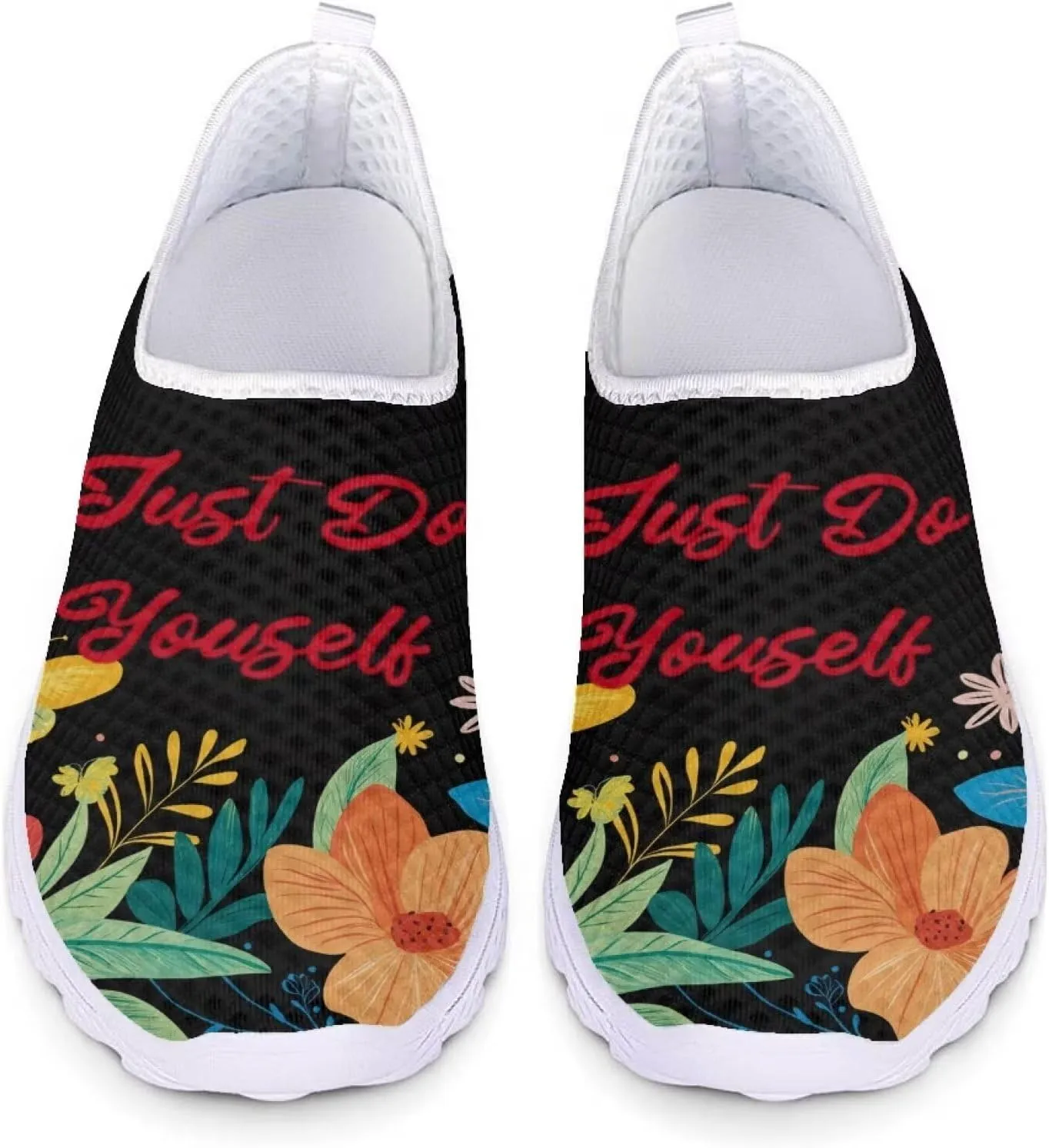 Shoes for Womens Girls Walking Sneakers Casual Slip On Outdoor Tennis Loafers for Athletic Gym Size 5.5-11.5 White Sole