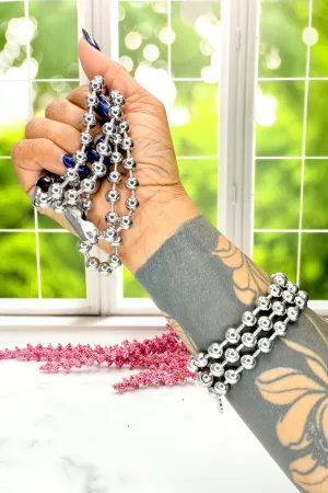 Silver Ball & Chain Bracelet