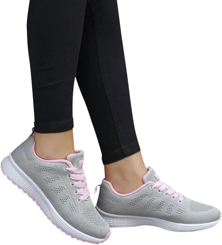 Sneakers for Women Walking Shoes Casual Lace Up Running Shoes for Women Slip On Men Casual Shoes Platform Sneakers Brown Tennis Shoe Cross Trainer Shoe