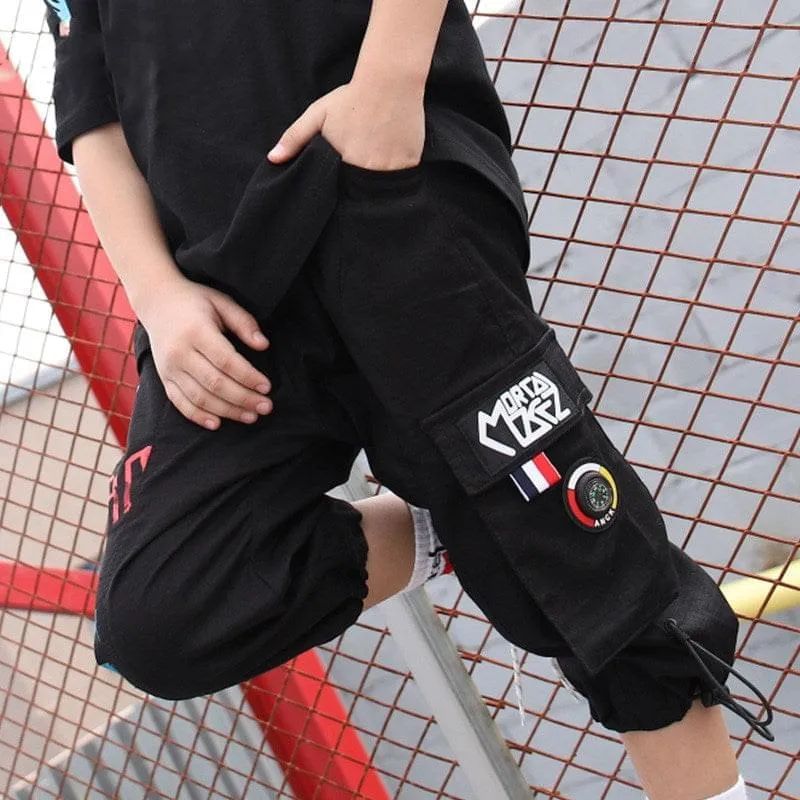 Solid Black Capri For Boy's- GlamzLife
