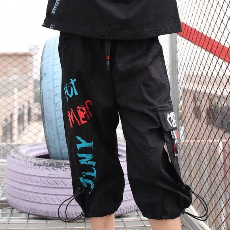 Solid Black Capri For Boy's- GlamzLife