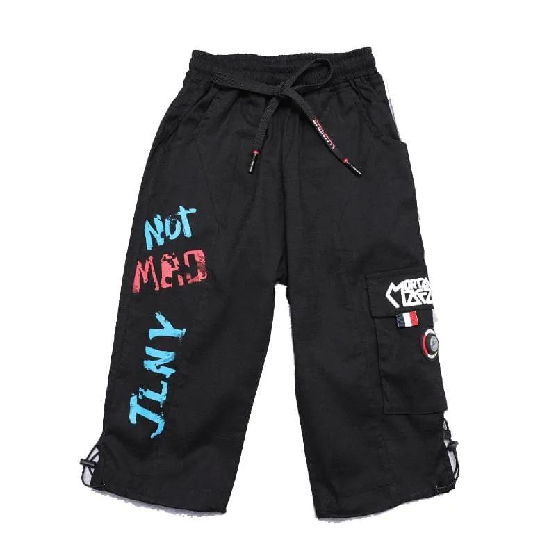 Solid Black Capri For Boy's- GlamzLife