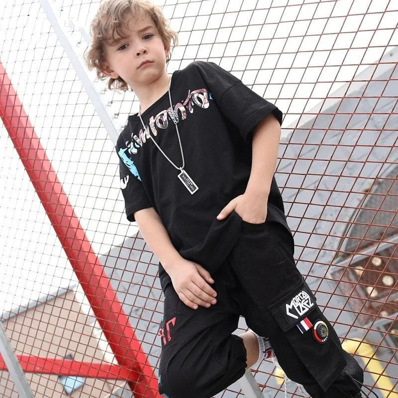 Solid Black Capri For Boy's- GlamzLife