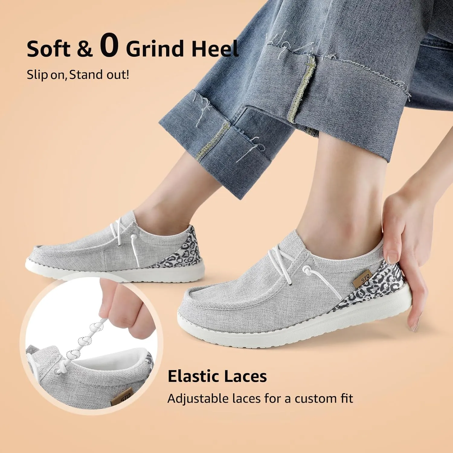 STQ Women's Orthopedic LoafersLightweight Casual Boat Shoes for Plantar Fasciitis