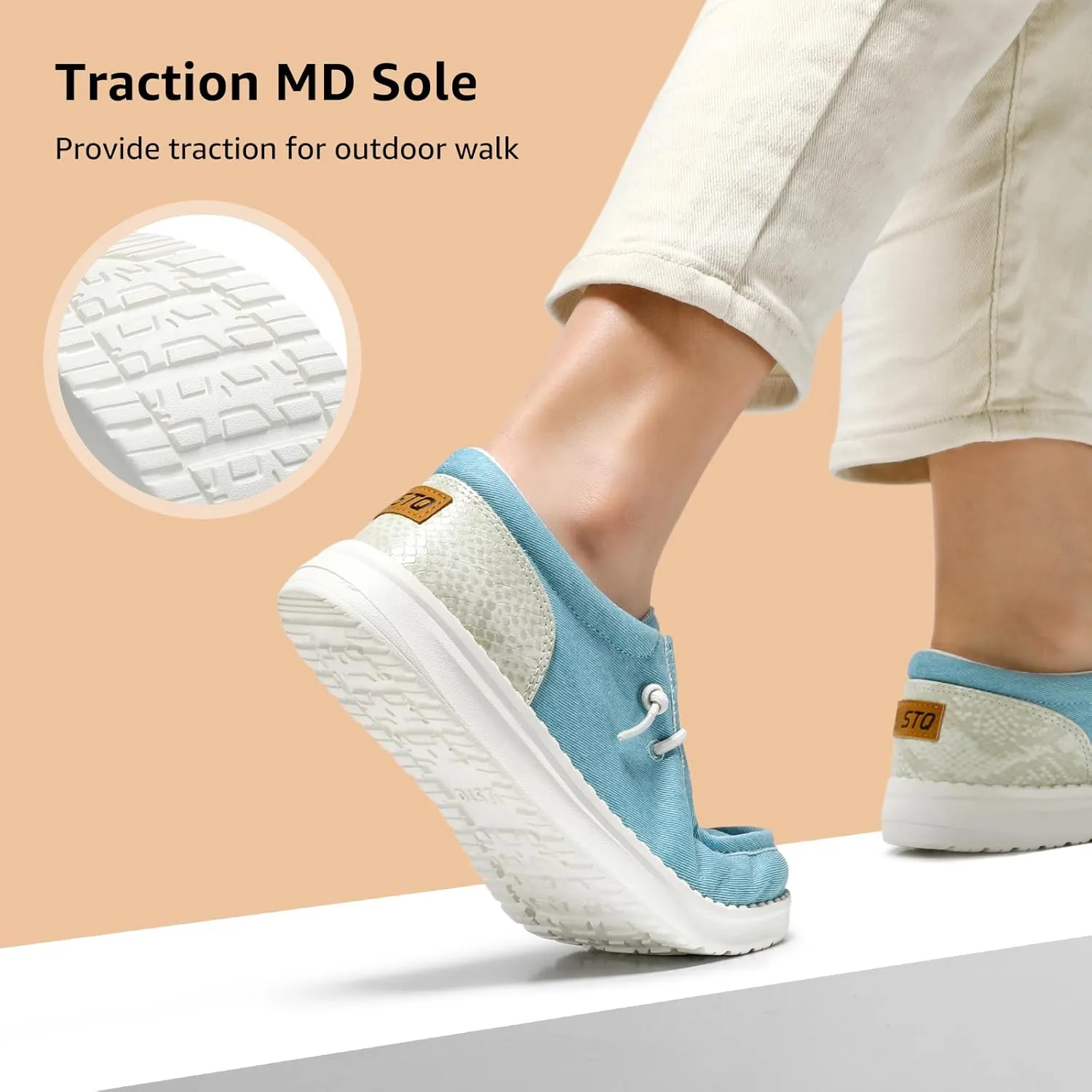 STQ Women's Orthopedic LoafersLightweight Casual Boat Shoes for Plantar Fasciitis