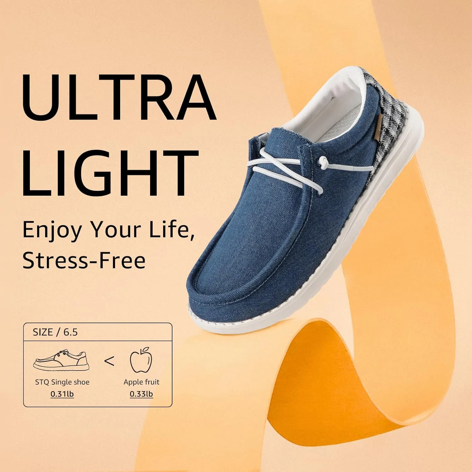 STQ Women's Orthopedic LoafersLightweight Casual Boat Shoes for Plantar Fasciitis