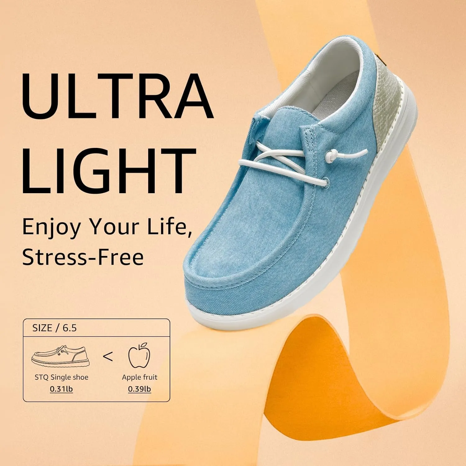 STQ Women's Orthopedic LoafersLightweight Casual Boat Shoes for Plantar Fasciitis