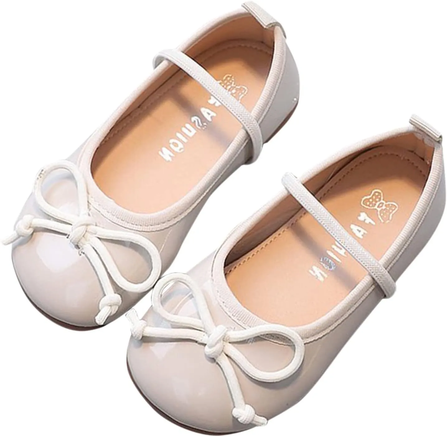 Toddler Girl Mary Jane Dress Bowknot Flats Little Girl School Wedding Shoes Soft Sole Non Slip Faux Leather Shoes