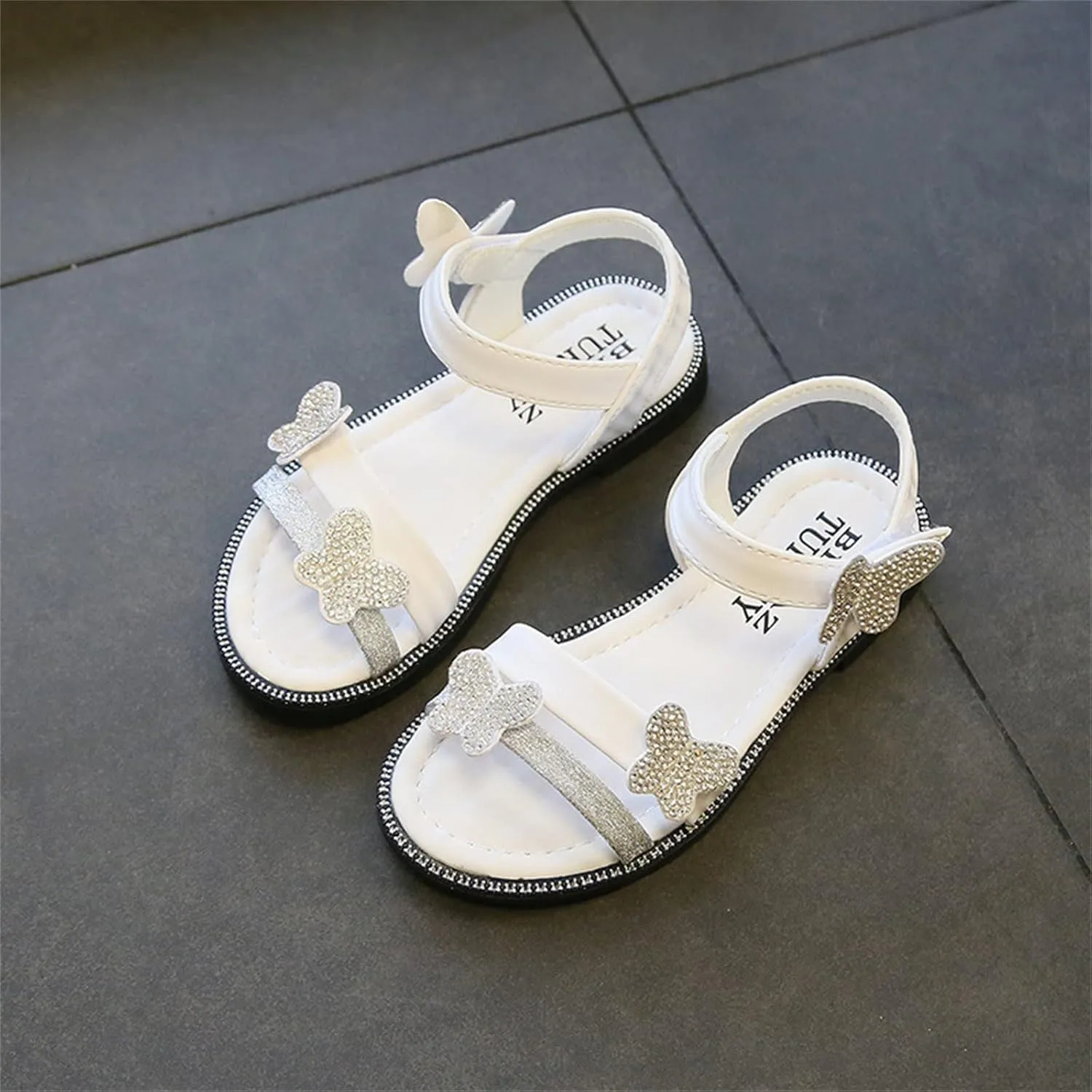 Toddler Girls Butterfly Sandals Summer Outdoor Closed Toe Soft Rubber Sole Beach Water Shoes Dress Girls Dress