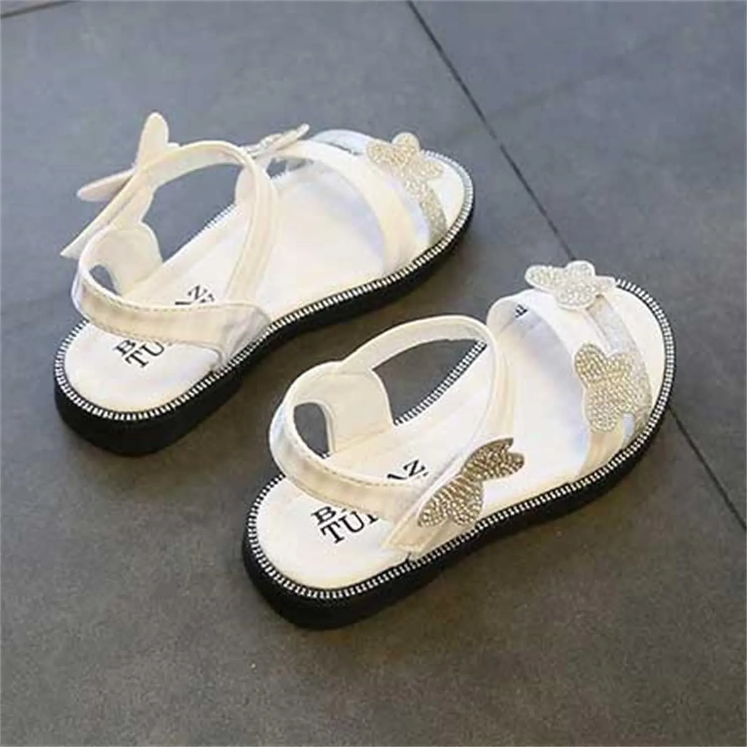 Toddler Girls Butterfly Sandals Summer Outdoor Closed Toe Soft Rubber Sole Beach Water Shoes Dress Girls Dress