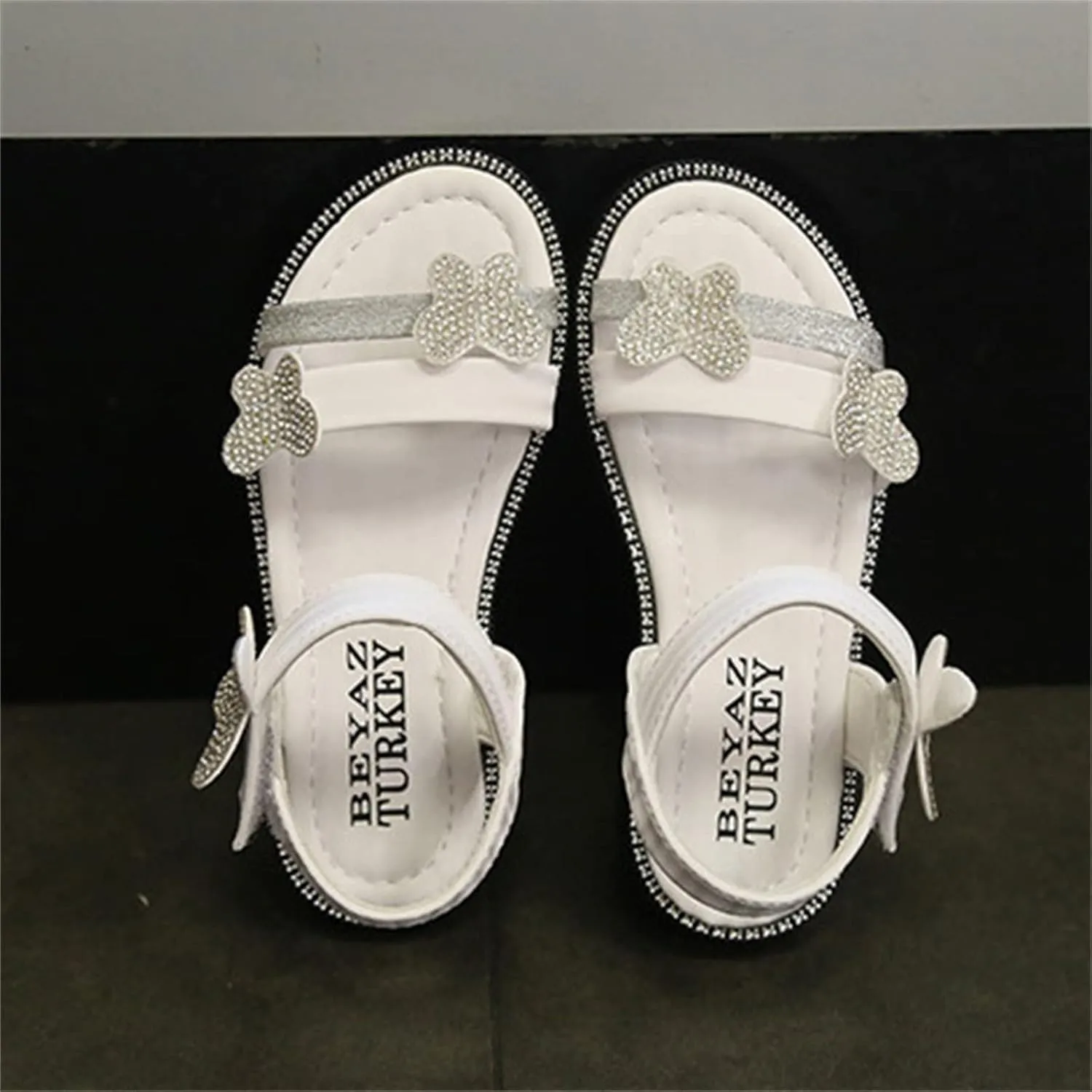 Toddler Girls Butterfly Sandals Summer Outdoor Closed Toe Soft Rubber Sole Beach Water Shoes Dress Girls Dress
