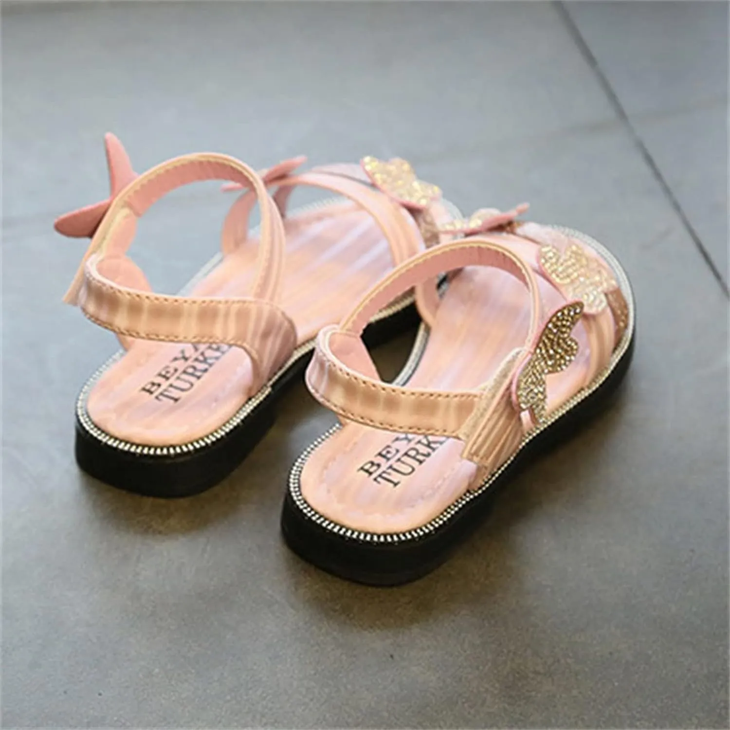 Toddler Girls Butterfly Sandals Summer Outdoor Closed Toe Soft Rubber Sole Beach Water Shoes Dress Girls Dress
