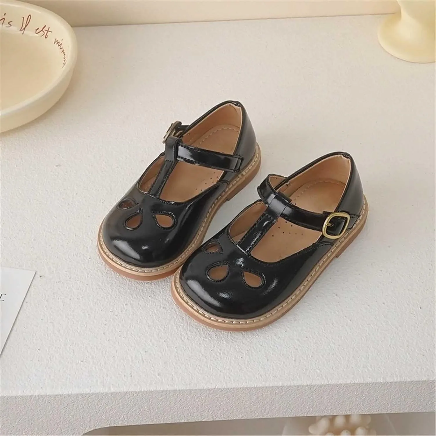 Toddler Little Girl Mary Jane Dress Shoes, Ballet Flats for 2 to 12 Girls Party School Flat Bottom Non Slip Shoes