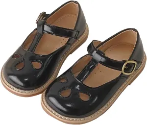 Toddler Little Girl Mary Jane Dress Shoes, Ballet Flats for 2 to 12 Girls Party School Flat Bottom Non Slip Shoes