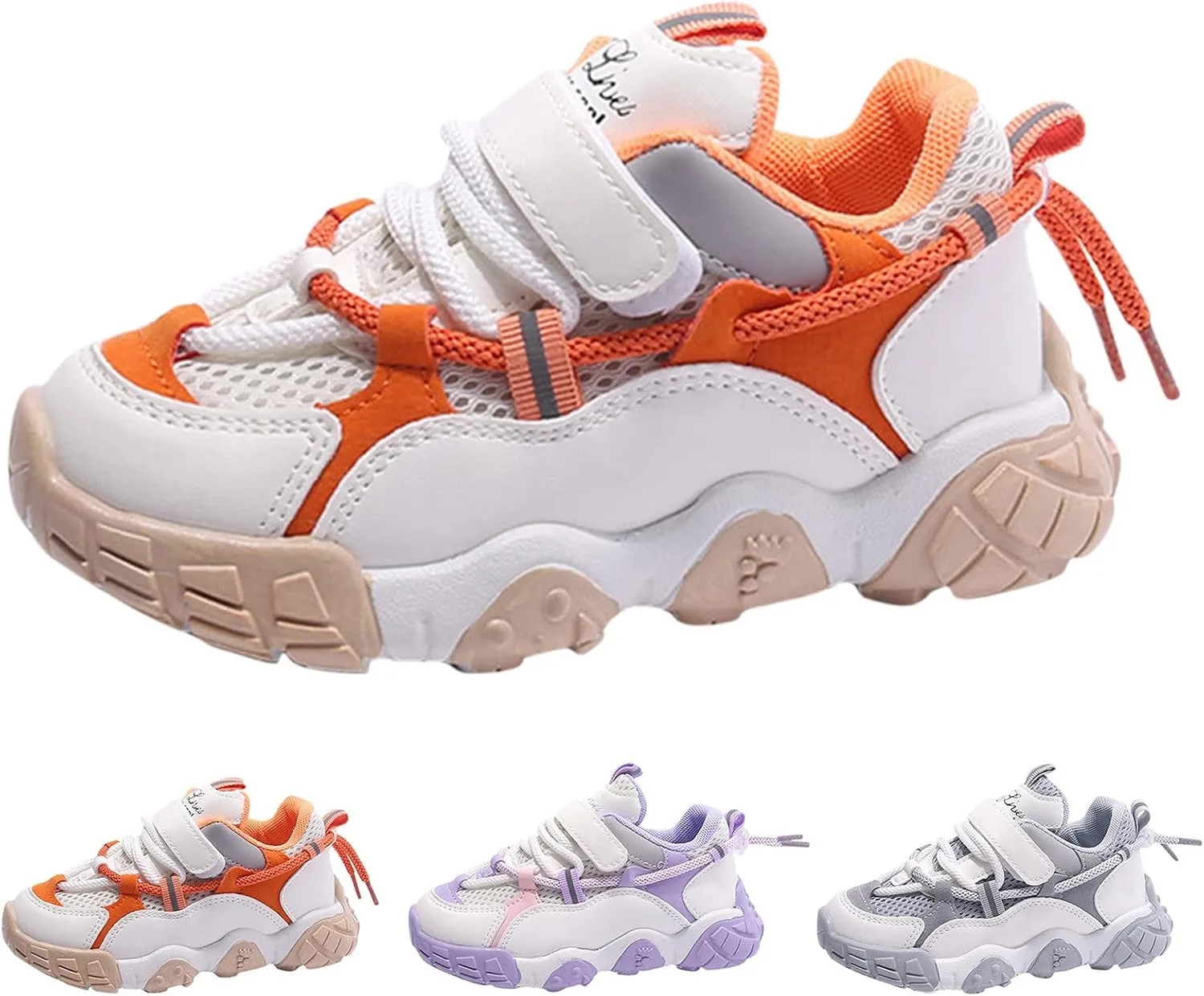Toddler Mesh Sneakers for Boys Girls Hook and Loops Children Thick Sole Non Slip Lightweight Running Wedge Sneaker