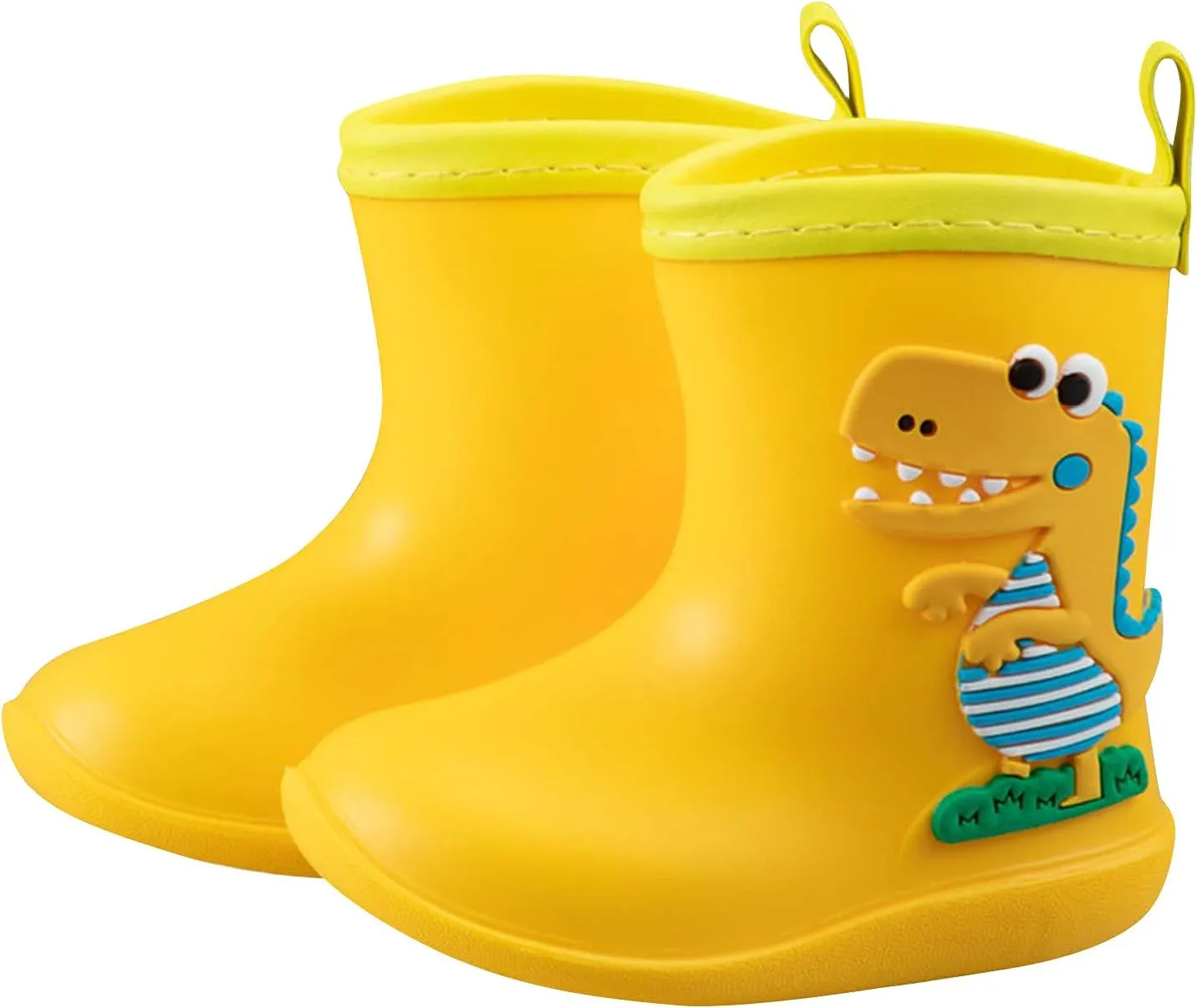 Toddler Rain Boots Big Dinosaur Children's Rain Shoes Cartoon Pattern Baby Rain Boots Wearable Water Rubber Shoes, 5