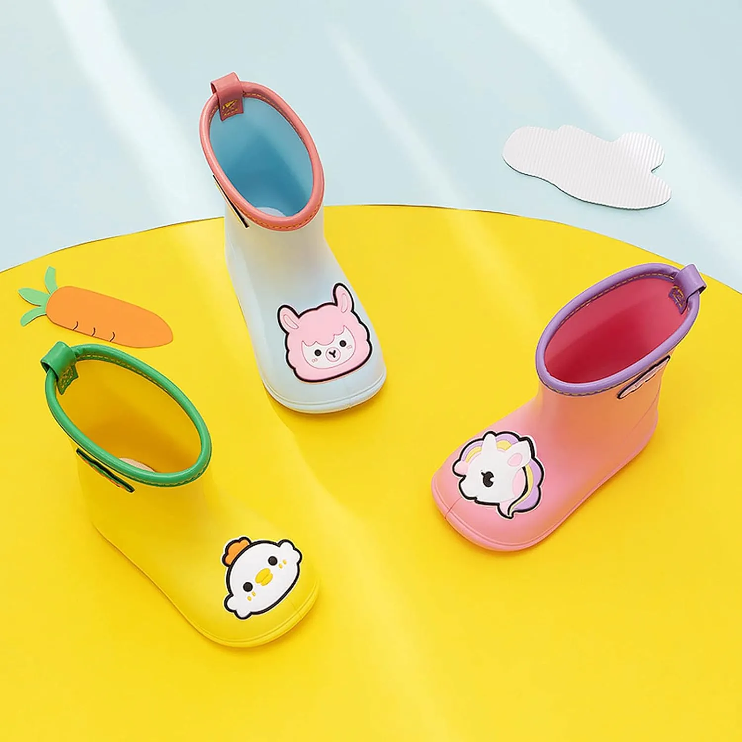 Toddler Rain Boots Big Dinosaur Children's Rain Shoes Cartoon Pattern Baby Rain Boots Wearable Water Rubber Shoes, 5
