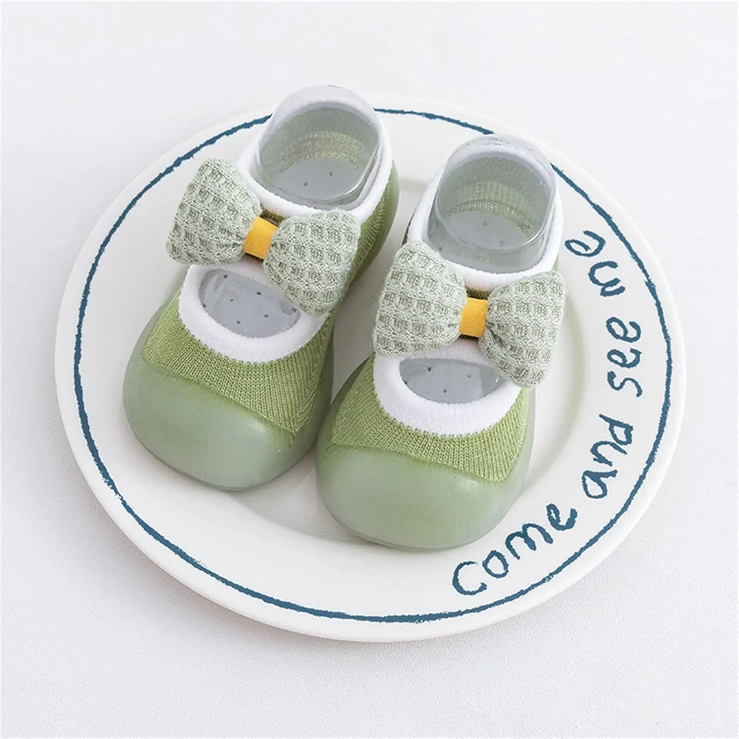 Toddler Sock Shoes Kids Infant Newborn Baby Boys Girls Shoes First Walkers Cute Bowknot Soft Antislip Sock Shoes B