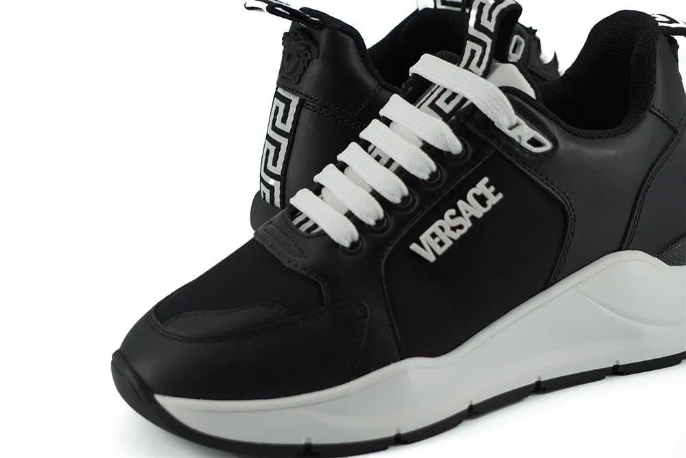 Versace Sort/Hvid Læder Sneakers