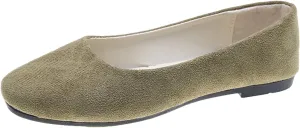 VESNIBA Women Girls Solid Big Size Slip On Flat Shallow Comfort Casual Single Shoes Womens Sandals Size