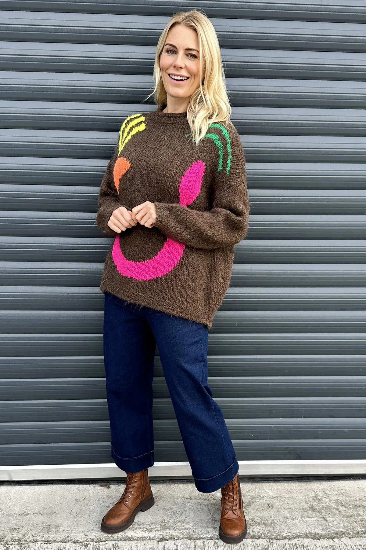 Viso Abstract Jumper Cocoa
