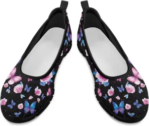 Women Slip On Shoes Sneakers for House Outdoor Breathable Lightweight Loafers Fashion Comfortable Sneakers Size 6-11 Black Sole