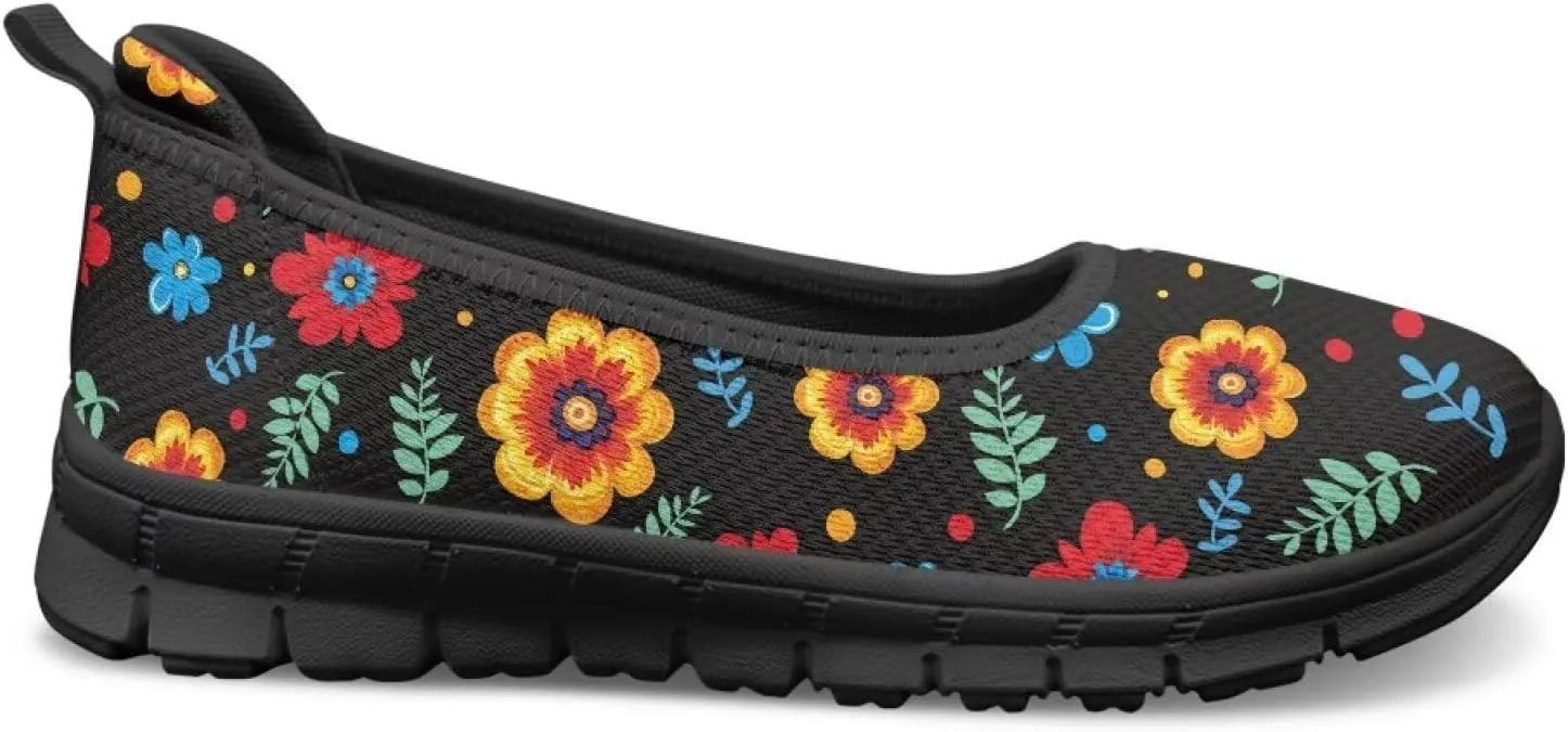 Women Slip On Shoes Sneakers for House Outdoor Breathable Lightweight Loafers Fashion Comfortable Sneakers Size 6-11 Black Sole