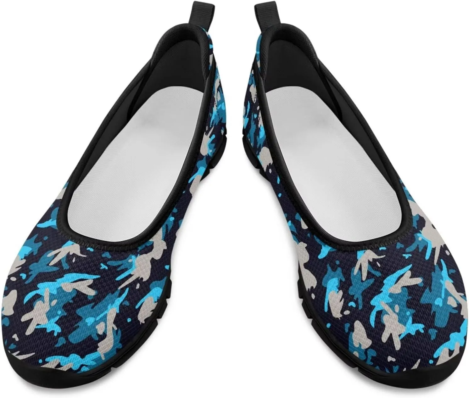 Women Slip On Shoes Sneakers for House Outdoor Breathable Lightweight Loafers Fashion Comfortable Sneakers Size 6-11 Black Sole