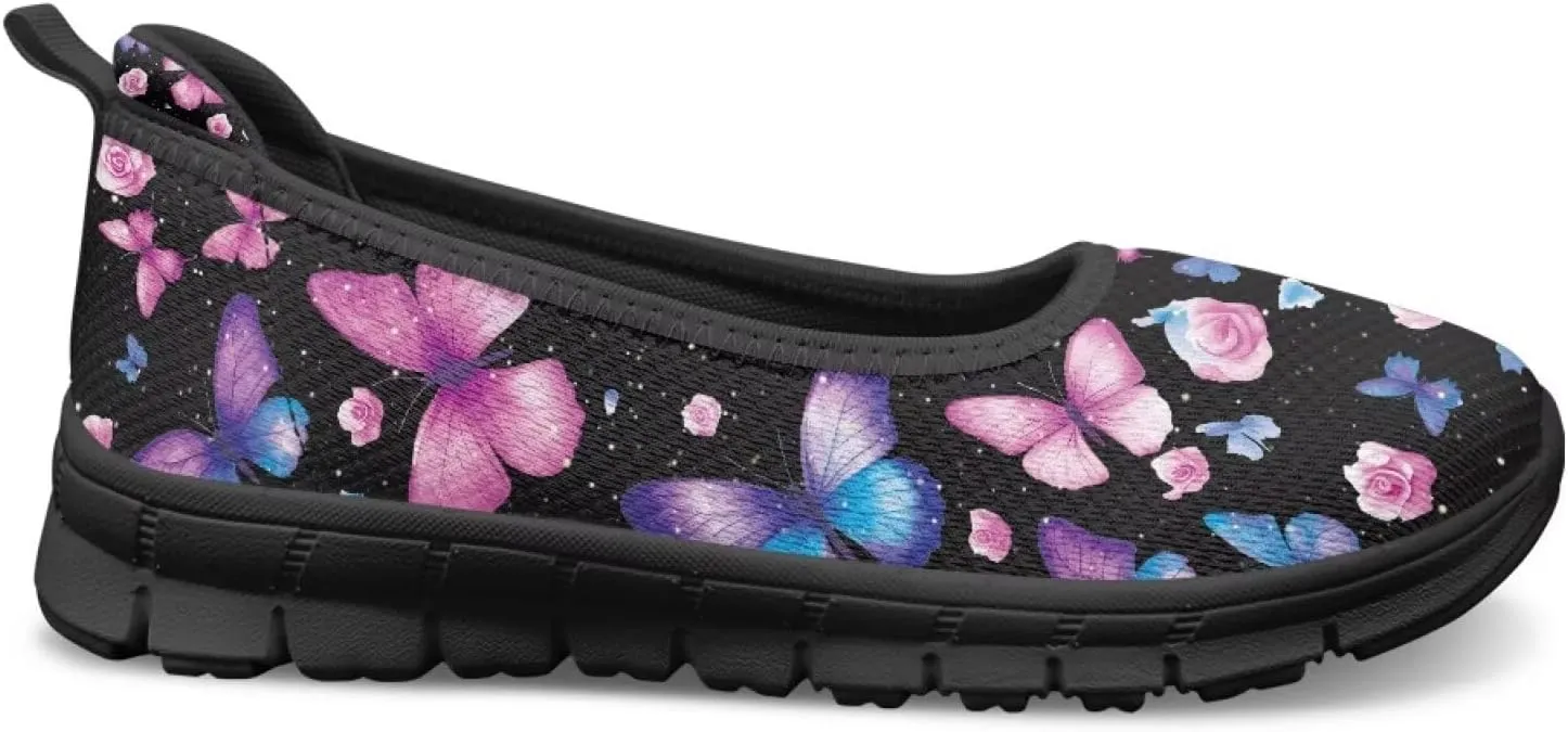 Women Slip On Shoes Sneakers for House Outdoor Breathable Lightweight Loafers Fashion Comfortable Sneakers Size 6-11 Black Sole