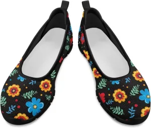 Women Slip On Shoes Sneakers for House Outdoor Breathable Lightweight Loafers Fashion Comfortable Sneakers Size 6-11 Black Sole