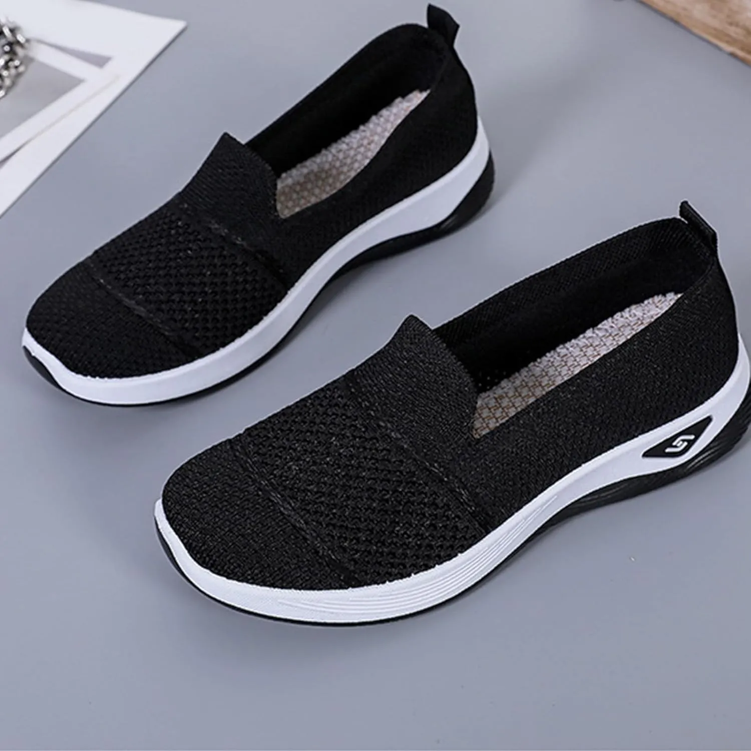 Womens Hollow Out Walking Shoes Non-Slip Adjustable Breathable Walking Shoe Comfortable Casual Athletic Sneakers Barefoot Casual Nurse Shoes Buffer Fitness Nursing Orthopedic Sneaker